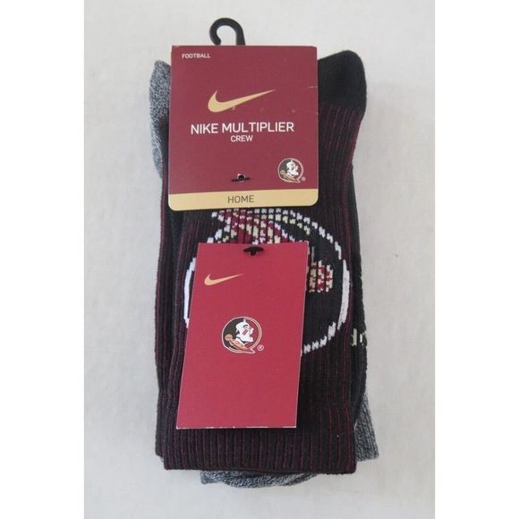 Nike DA6835 Men Sz 8-12 Women Sz 10-13 FL State Seminoles Multiplier Crew Socks - Picture 1 of 9